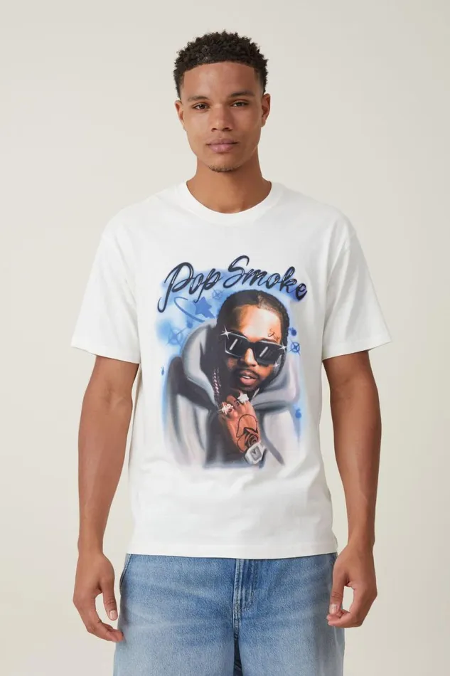 Loose Fit Music TShirt Lcn Bra Vintage Whitepop Smoke 8211 Airbrush Men Cotton On Tees and Tanks Loose Fit Music TShirt Lcn Bra Vintage Whitepop Smoke 8211 Airbrush Men Cotton On Tees and Tanks