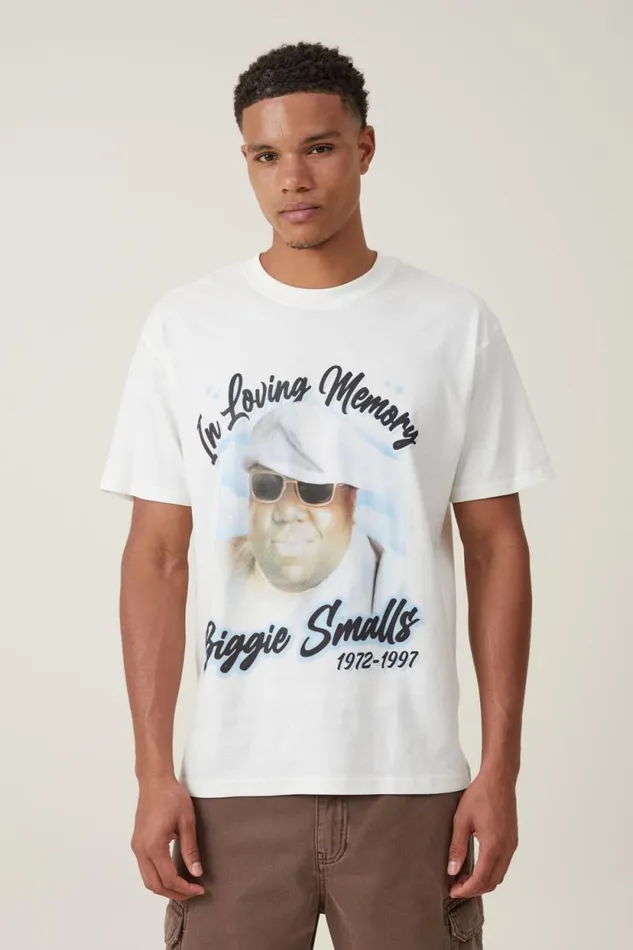 Loose Fit Music TShirt Lcn Mt Vintage Whitebiggie 8211 In Memory Men Cotton On Tees and Tanks Loose Fit Music TShirt Lcn Mt Vintage Whitebiggie 8211 In Memory Men Cotton On Tees and Tanks