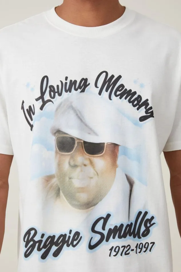Loose Fit Music TShirt Lcn Mt Vintage Whitebiggie 8211 In Memory Men Cotton On Tees and Tanks Loose Fit Music TShirt Lcn Mt Vintage Whitebiggie 8211 In Memory Men Cotton On Tees and Tanks