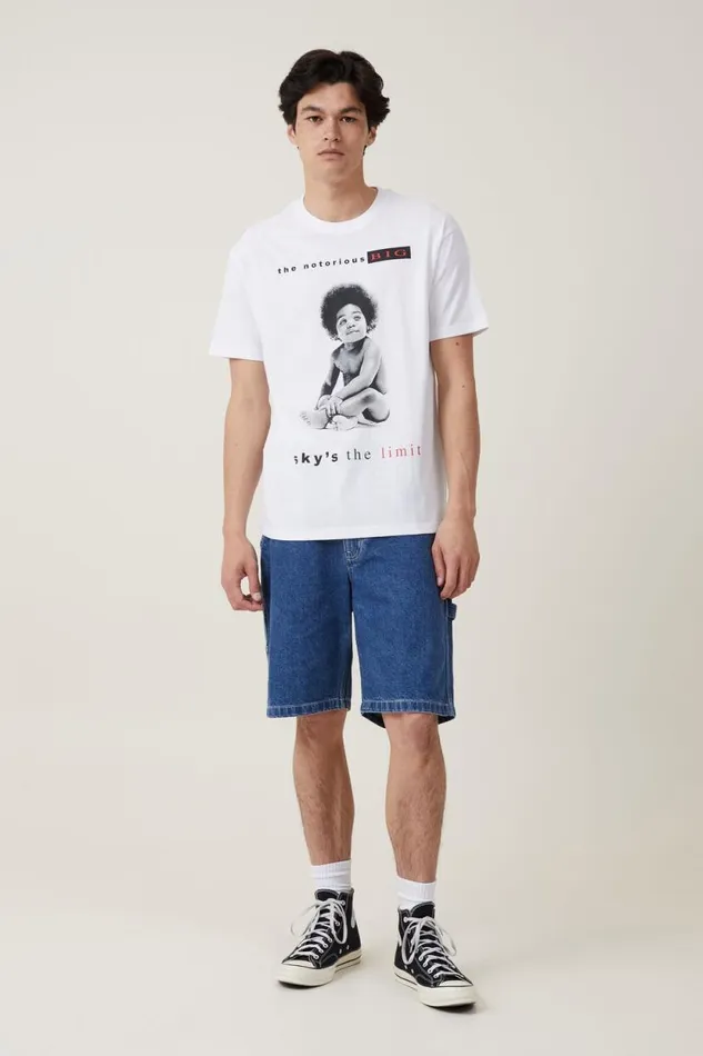 Loose Fit Music TShirt Lcn Mt Whitebiggie 8211 Ready To Die Men Cotton On Tees and Tanks Loose Fit Music TShirt Lcn Mt Whitebiggie 8211 Ready To Die Men Cotton On Tees and Tanks