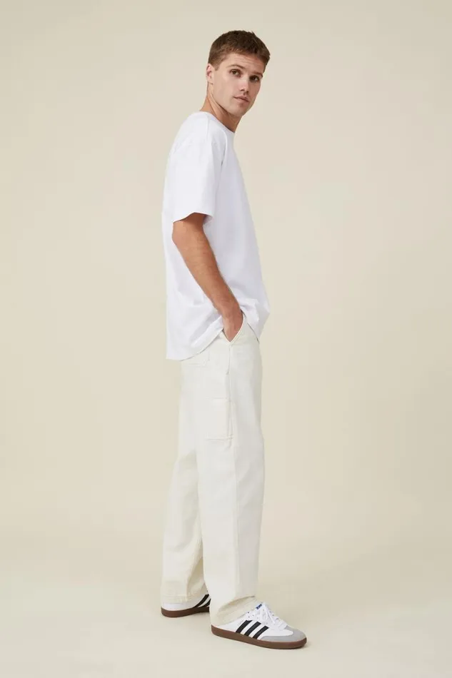 Loose Fit Pant Washed Ecru Carpenter Men Cotton On Pants Loose Fit Pant Washed Ecru Carpenter Men Cotton On Pants