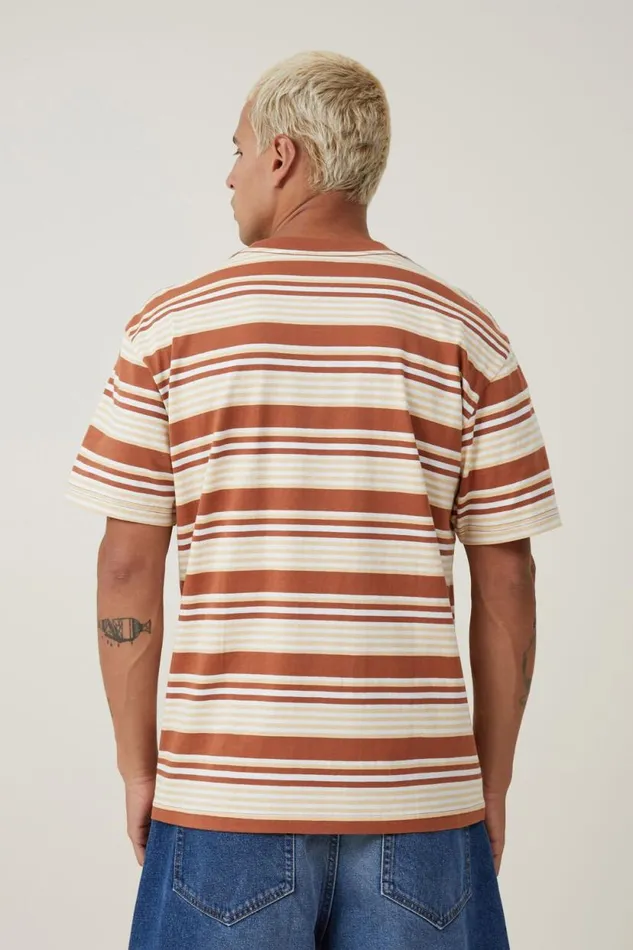 Loose Fit Stripe TShirt Terracotta Sun Everyday Stripe Men Cotton On Tees and Tanks Loose Fit Stripe TShirt Terracotta Sun Everyday Stripe Men Cotton On Tees and Tanks