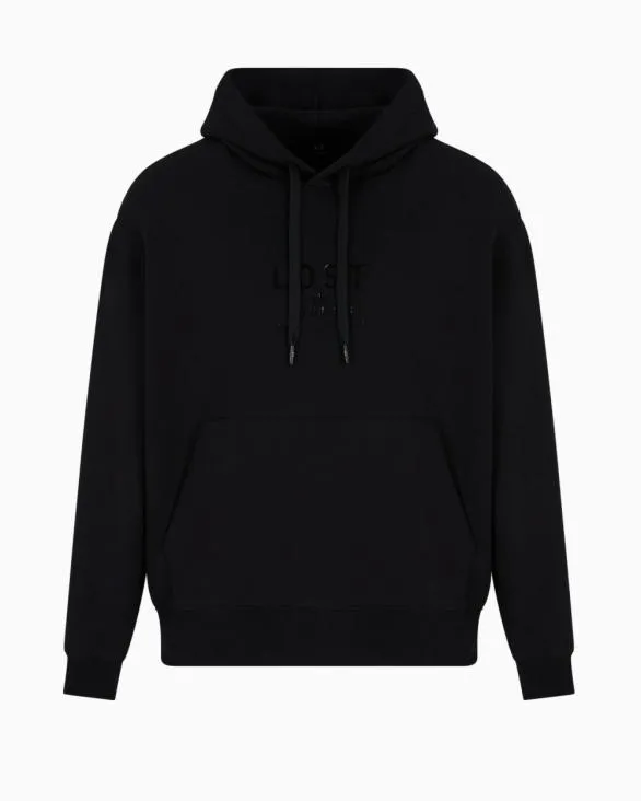 Lost In Sound Hoodie Black Men Armani Sweatshirts
