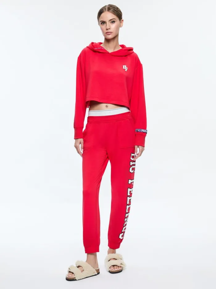 Loungewear Women Alice Olivia AO X BIG FEELINGS TAI CROPPED HOODIE Red