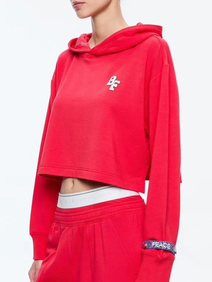 Loungewear Women Alice Olivia AO X BIG FEELINGS TAI CROPPED HOODIE Red