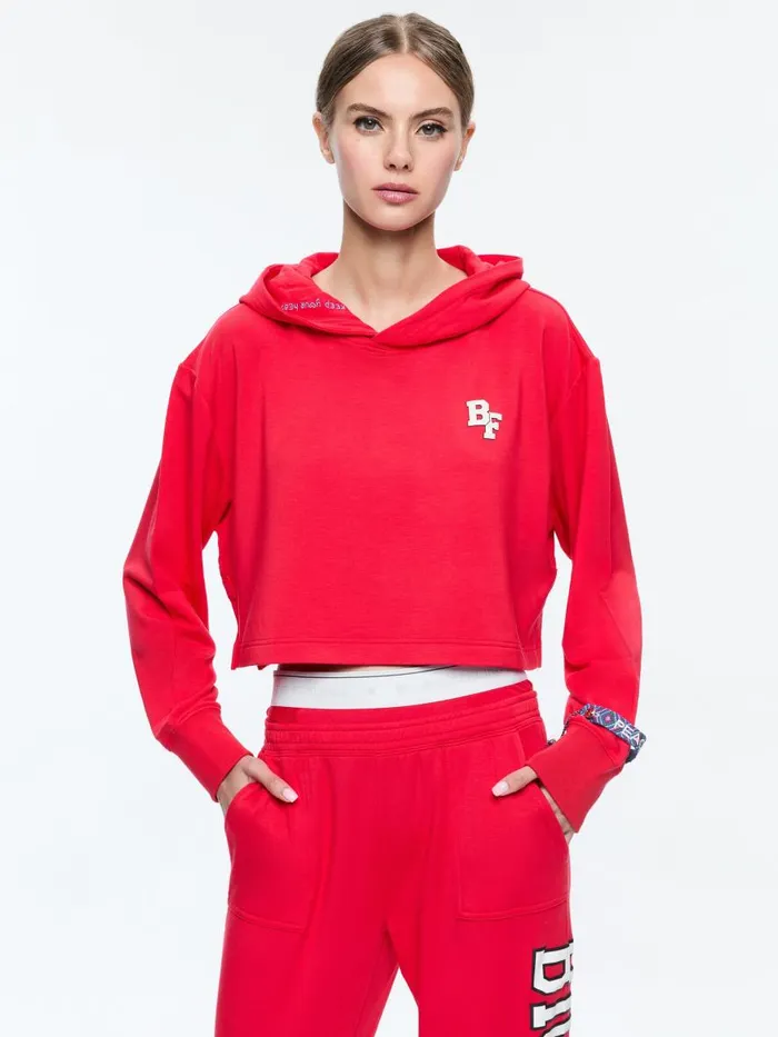 Loungewear Women Alice Olivia AO X BIG FEELINGS TAI CROPPED HOODIE Red