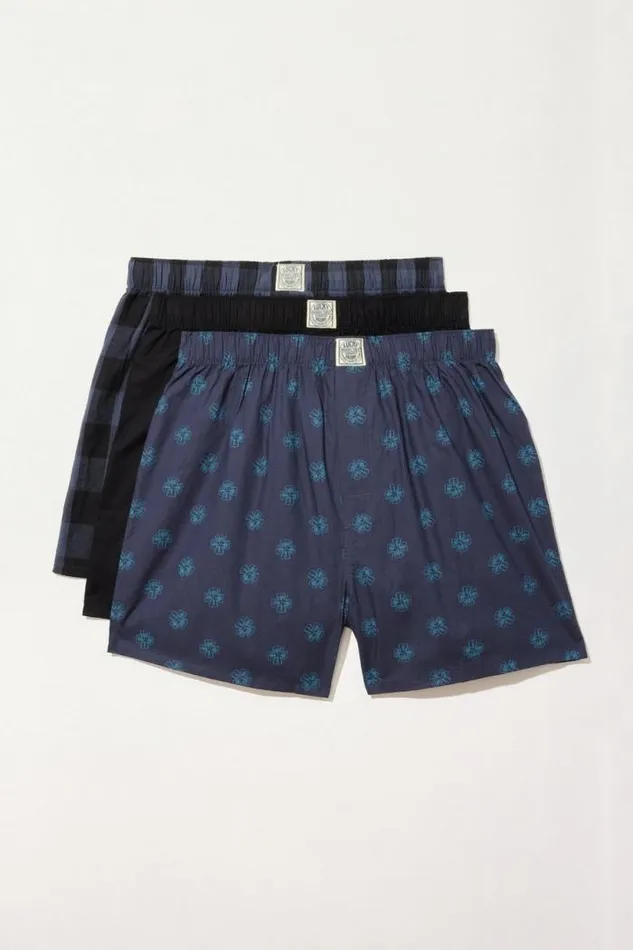 Lucky Brand 3 Pack Woven Boxers Multi Men Underwear and Sleepwear