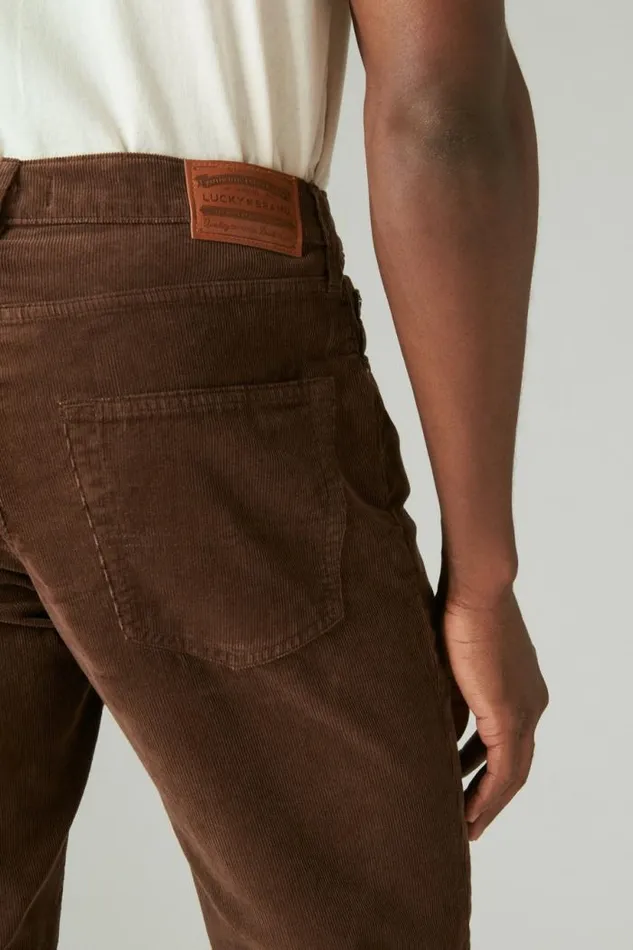 Lucky Brand 410 Athletic Straight Corduroy Jeans Walnut Men Jeans