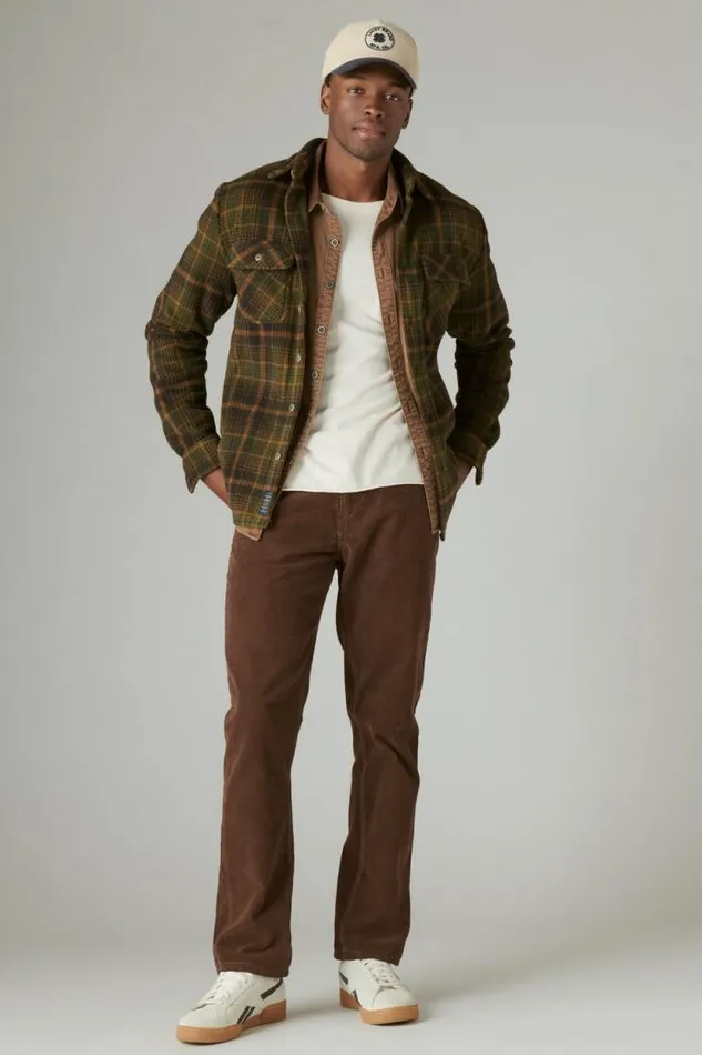 Lucky Brand 410 Athletic Straight Corduroy Jeans Walnut Men Jeans