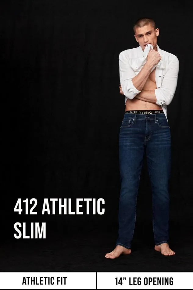Lucky Brand 412 Athletic Slim Coolmax Jean Leon Park Men Jeans