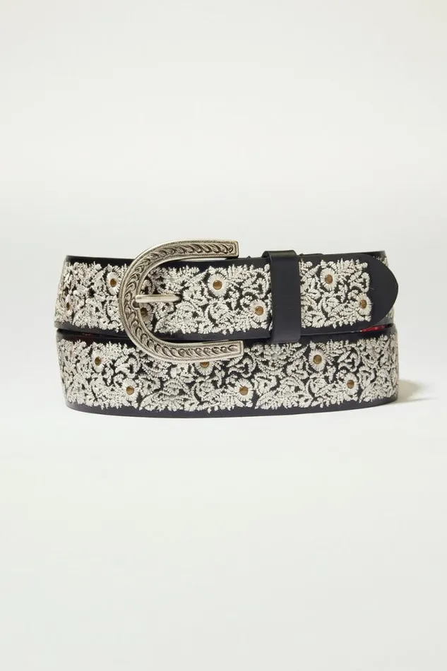 Lucky Brand All Over Floral Embroidered Multi Women Belts