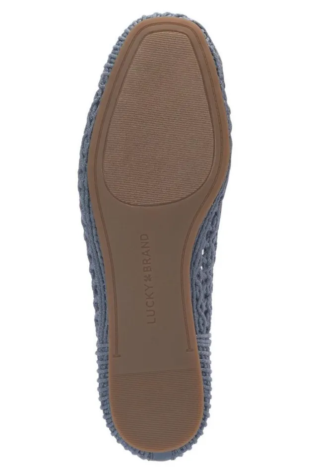 Lucky Brand Avelly Macrame Flat Open Blueturquoise Women Shoes