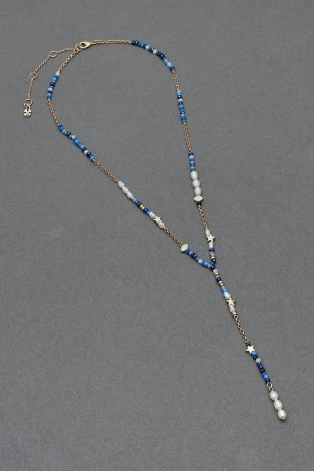 Lucky Brand Bead Celestial Y Necklace Gold Women Jewelry