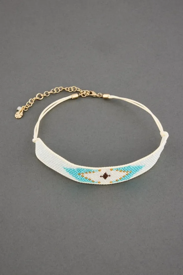 Lucky Brand Beaded Choker Necklace Gold Women Jewelry