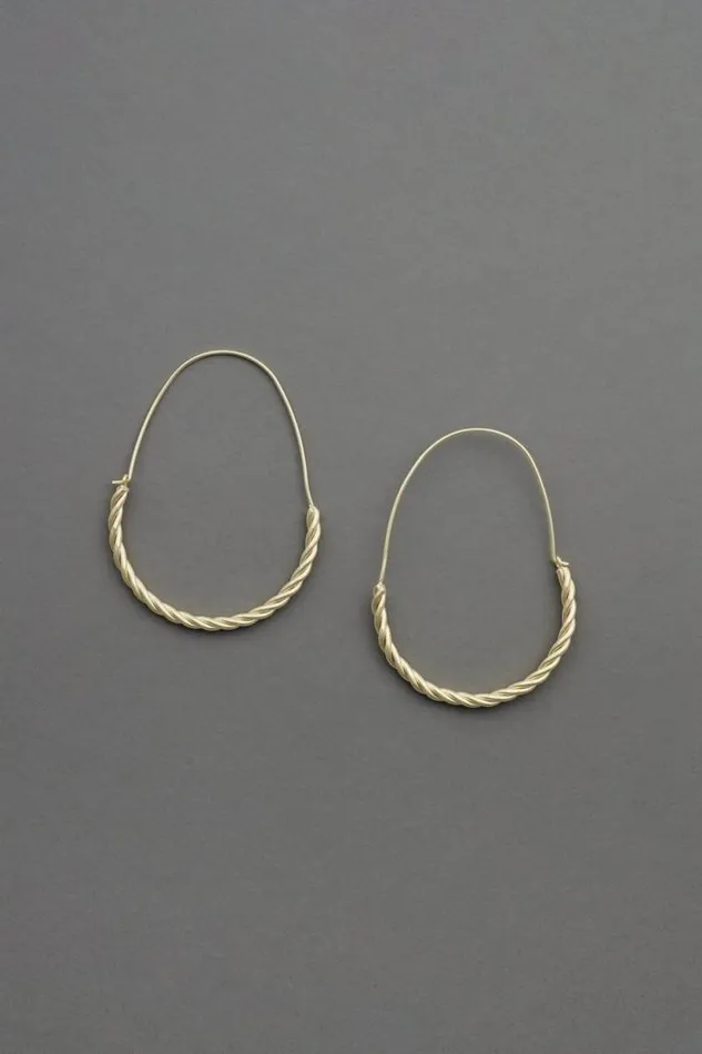 Lucky Brand Braided Hoop Earring Gold Women Jewelry
