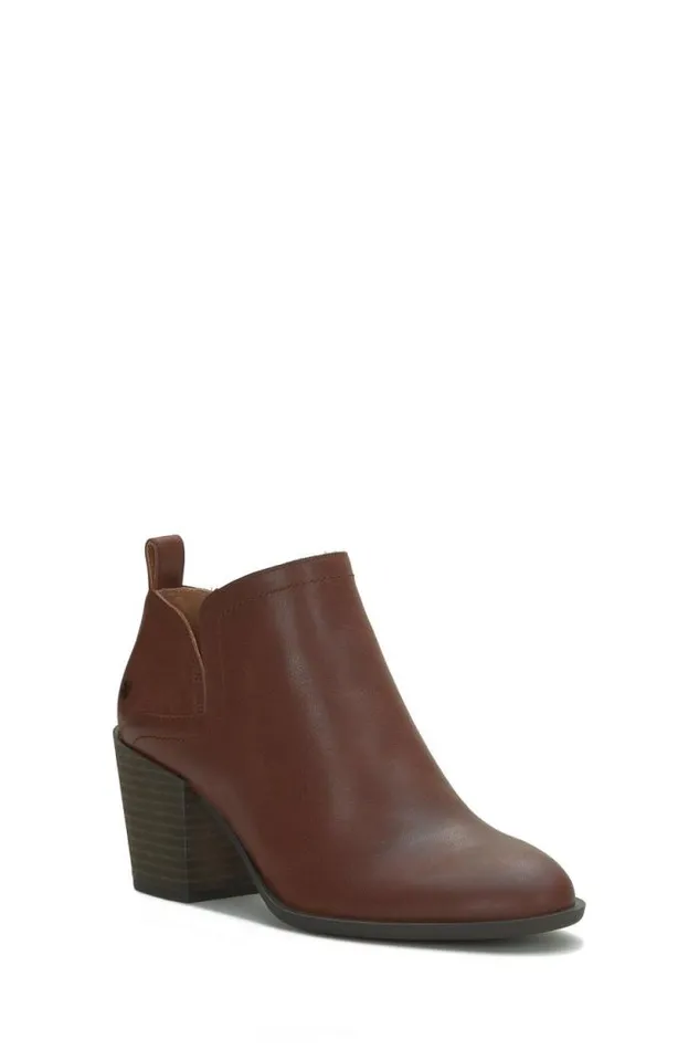 Lucky Brand Branndi Heeled Bootie Dark Brown Women Shoes
