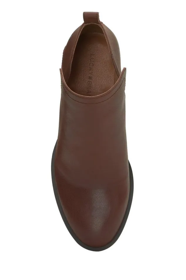 Lucky Brand Branndi Heeled Bootie Dark Brown Women Shoes