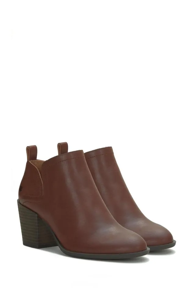 Lucky Brand Branndi Heeled Bootie Dark Brown Women Shoes