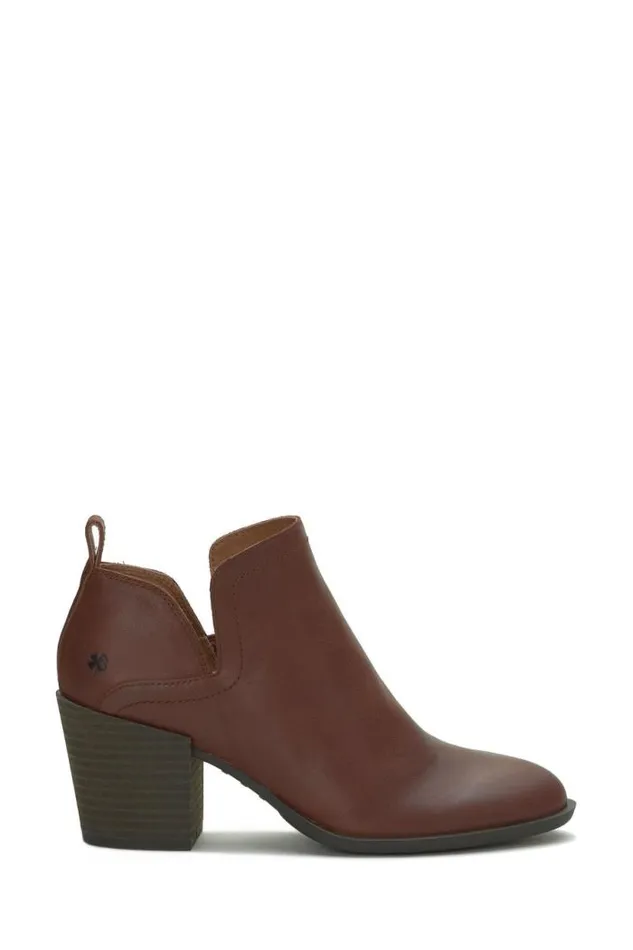 Lucky Brand Branndi Heeled Bootie Dark Brown Women Shoes