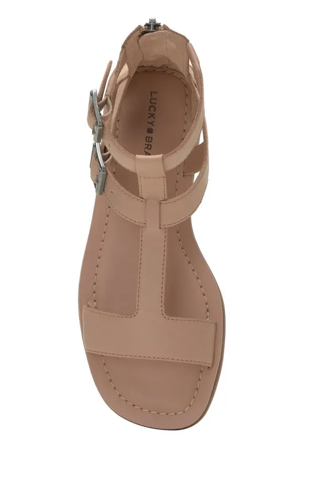 Lucky Brand Brelin Buckle Sandal Open Beigekhaki Women Shoes