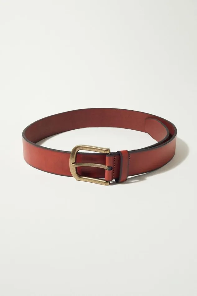 Lucky Brand Burnished Leather Belt Medium Brown Men Belts