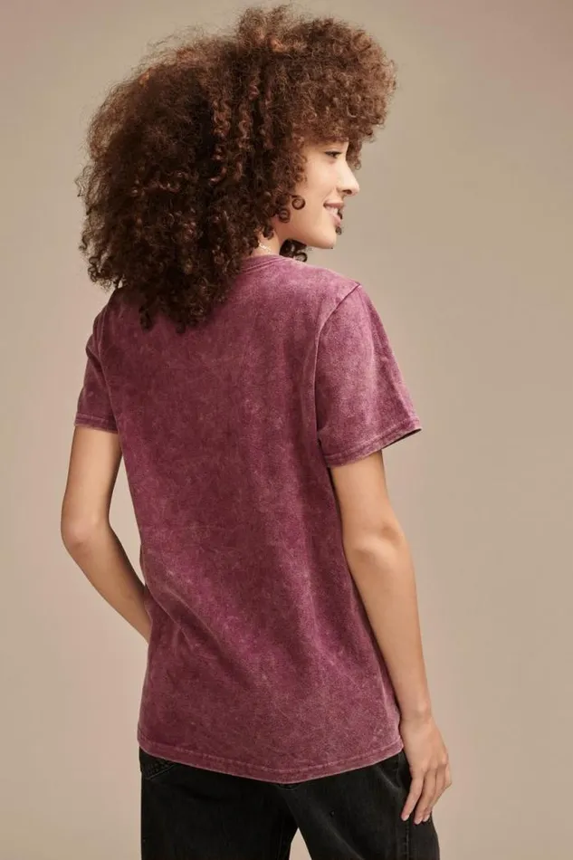 Lucky Brand By The Moon Classic Crew Tee Dark Purple Women Graphic Tees