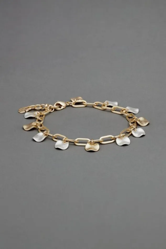Lucky Brand Charm Chain Bracelet Two Tone Women Jewelry