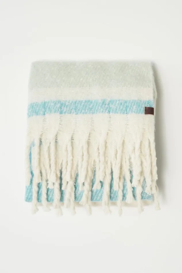 Lucky Brand Chunky Stripe Blanket Scarf Medium Light Green Women Scarves and Bandanas Lucky Brand Chunky Stripe Blanket Scarf Medium Light Green Women Scarves and Bandanas