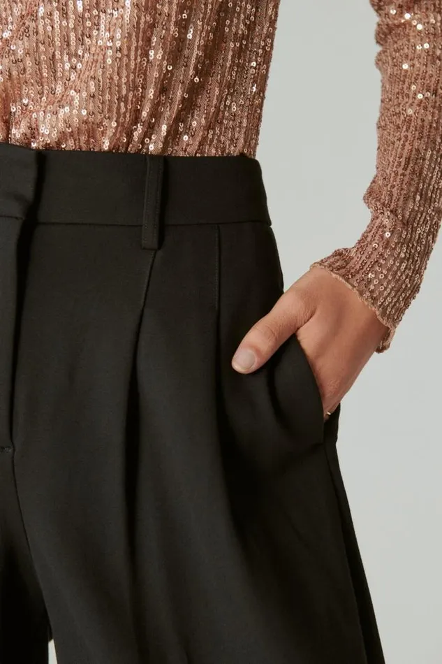 Lucky Brand Cropped Ponte Pant Deep Black Women Pants