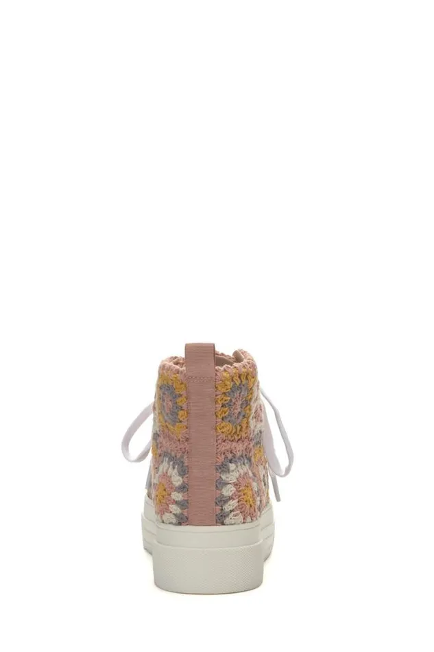 Lucky Brand Curla Crochet High Top Sneaker Light Pink Women Shoes