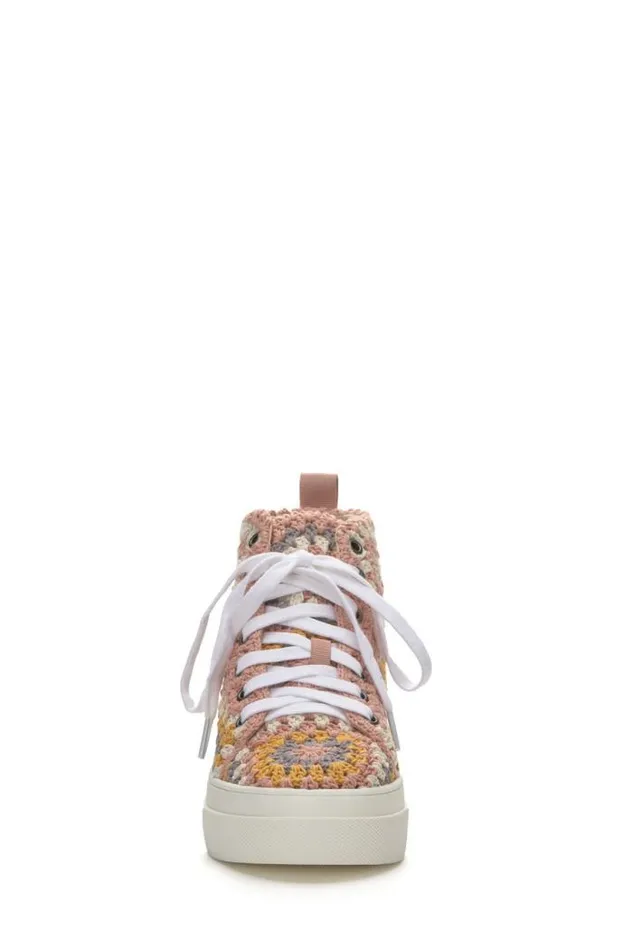 Lucky Brand Curla Crochet High Top Sneaker Light Pink Women Shoes