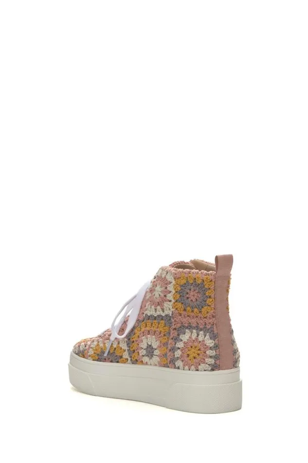 Lucky Brand Curla Crochet High Top Sneaker Light Pink Women Shoes