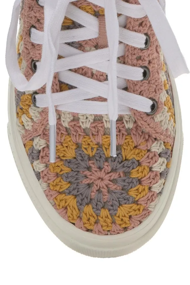 Lucky Brand Curla Crochet High Top Sneaker Light Pink Women Shoes