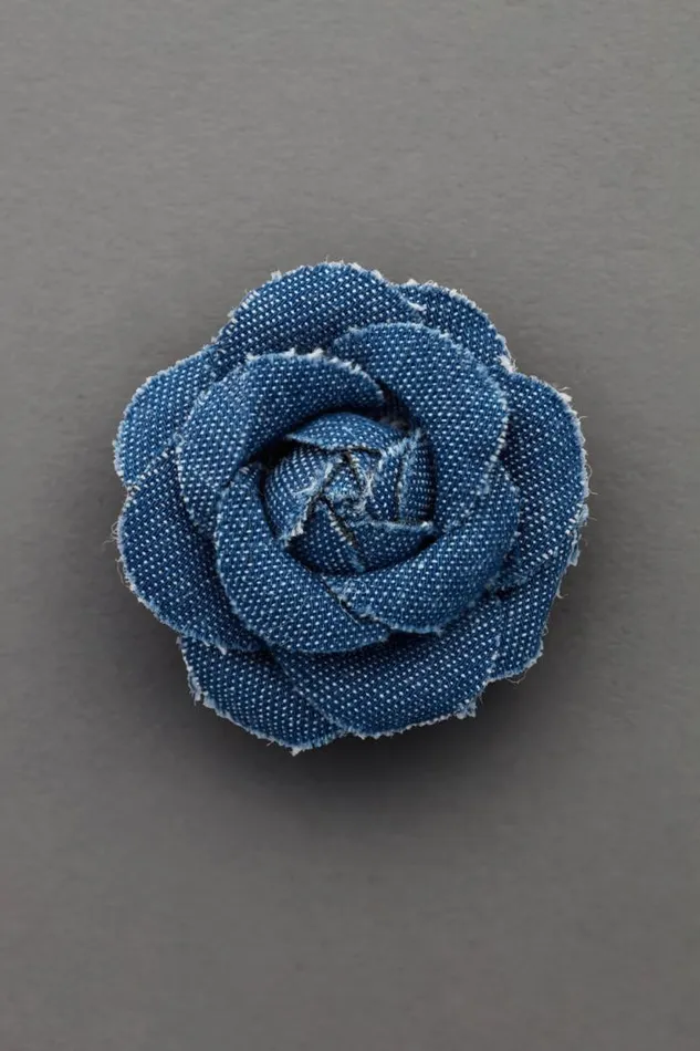 Lucky Brand Denim Rosette Pin Gold Women Jewelry