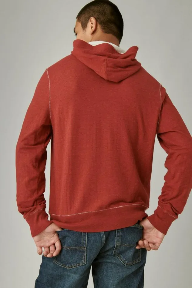 Lucky Brand Duo Fold Hoodie 636 Red Men Shirts and Tops
