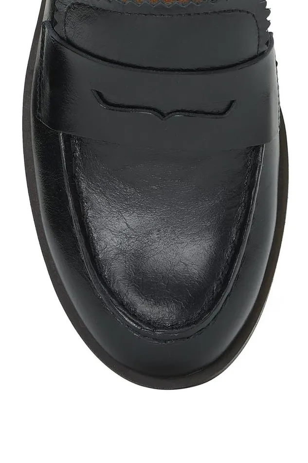 Lucky Brand Floriss Penny Loafer Black Women Shoes