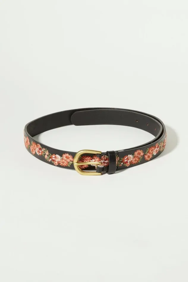 Lucky Brand Garden Floral Embroidered Multi Women Belts