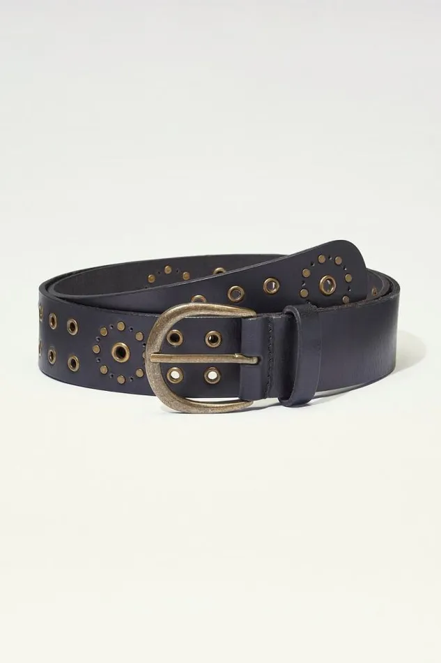 Lucky Brand Grommet Novelty Belt Black Women Belts