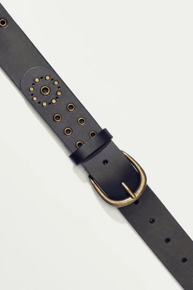 Lucky Brand Grommet Novelty Belt Black Women Belts Lucky Brand Grommet Novelty Belt Black Women Belts