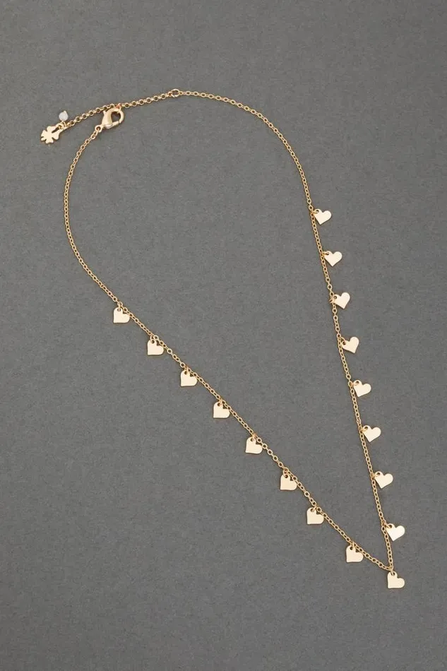 Lucky Brand Heart Charm Necklace Gold Women Jewelry