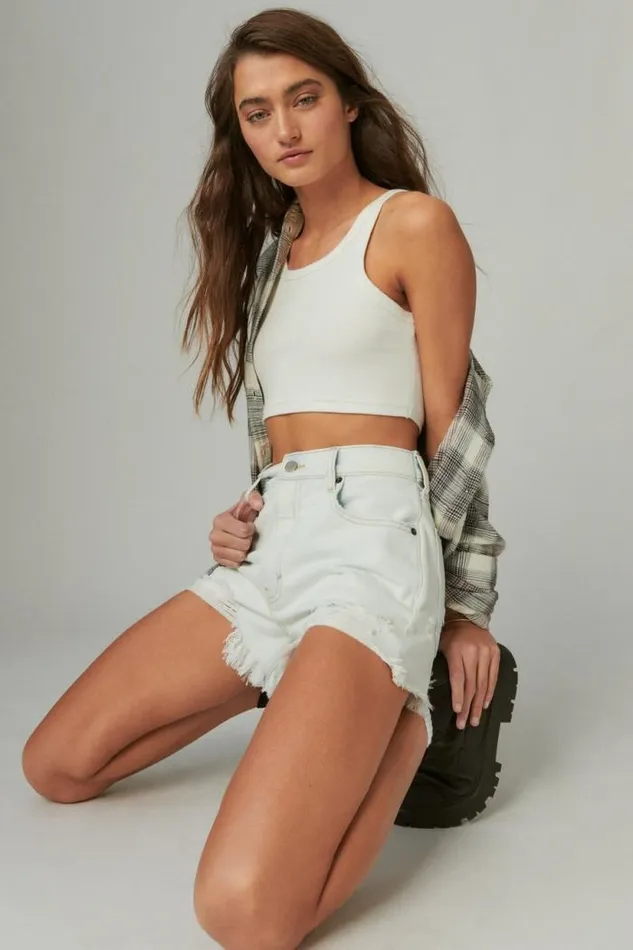 Lucky Brand High Rise Mom Short Time Zone Women Shorts