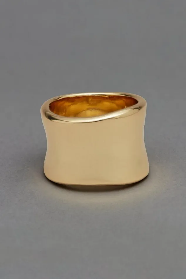 Lucky Brand High Shine Organic Ring Gold Women Jewelry