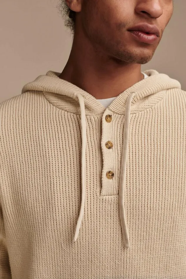 Lucky Brand Hoodley Sweater White Cap Gray Men Sweaters