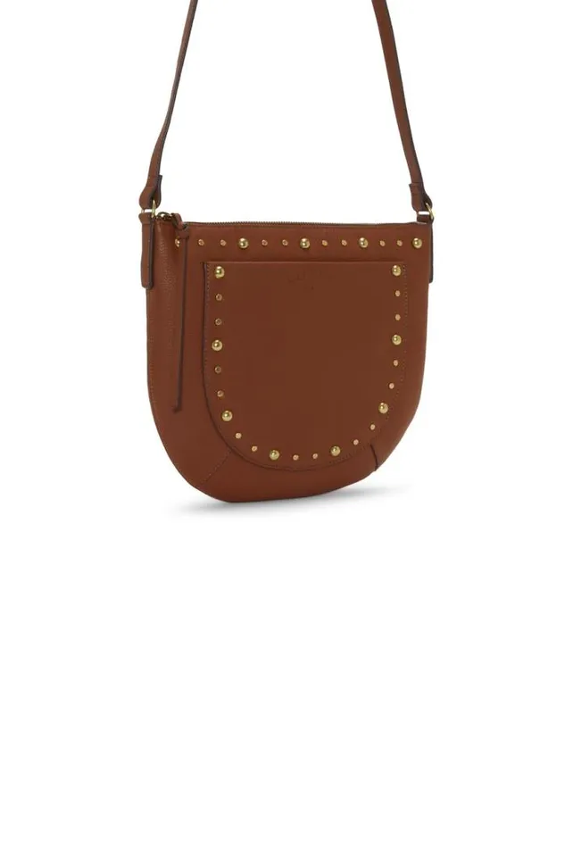 Lucky Brand Kyla Studded Crossbody Bag Dark Brown Women Handbags
