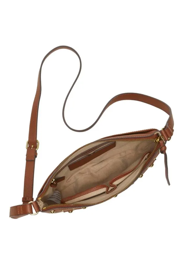 Lucky Brand Kyla Studded Crossbody Bag Dark Brown Women Handbags