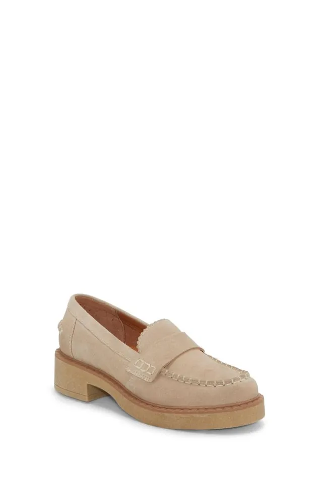 Lucky Brand Larissah Suede Loafer Light Beige Women Shoes