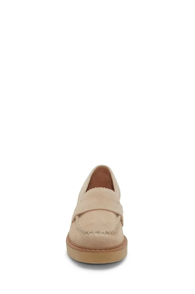 Lucky Brand Larissah Suede Loafer Light Beige Women Shoes