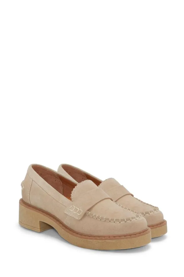 Lucky Brand Larissah Suede Loafer Light Beige Women Shoes