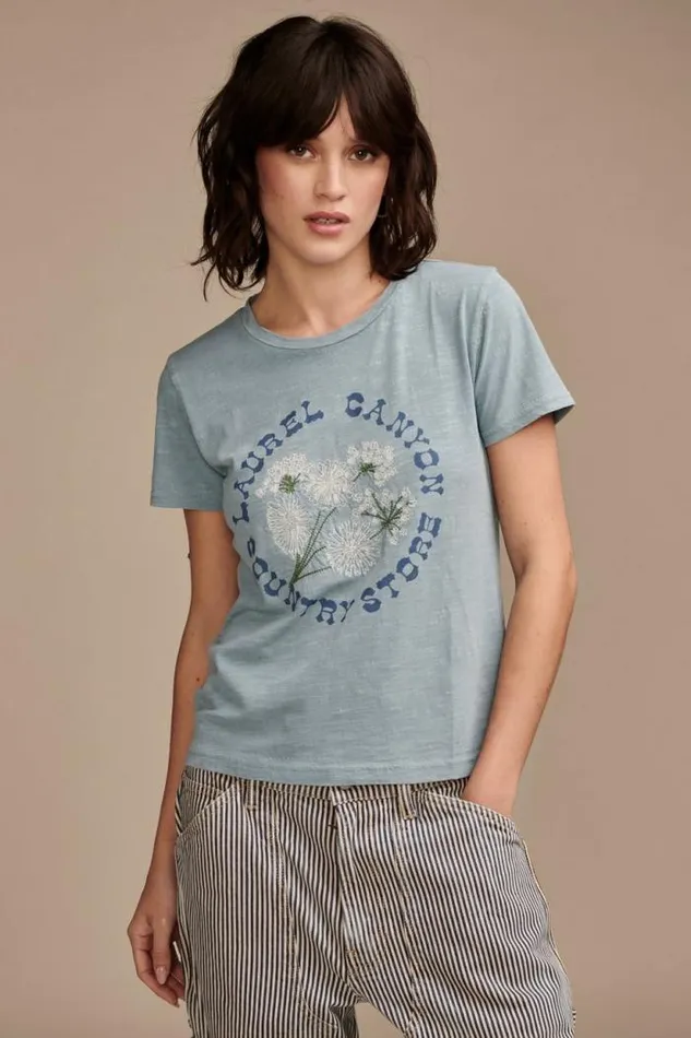 Lucky Brand Laurel Canyon Country Store Classic Crew Mountain Spring Women Graphic Tees