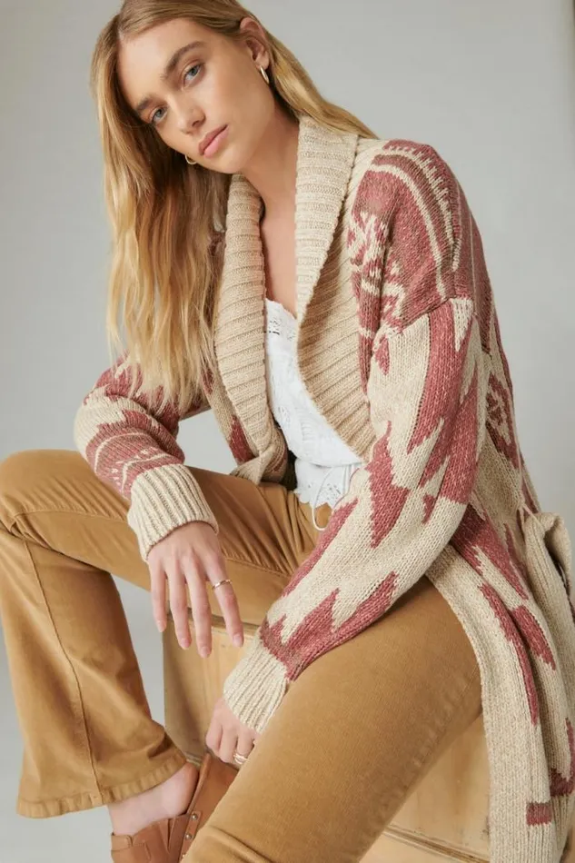 Lucky Brand Lucky Heritage Cardigan Apple Butter Combo Women Sweaters and Sweatshirts Lucky Brand Lucky Heritage Cardigan Apple Butter Combo Women Sweaters and Sweatshirts
